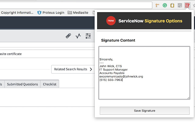 ServiceNow EZ Signature