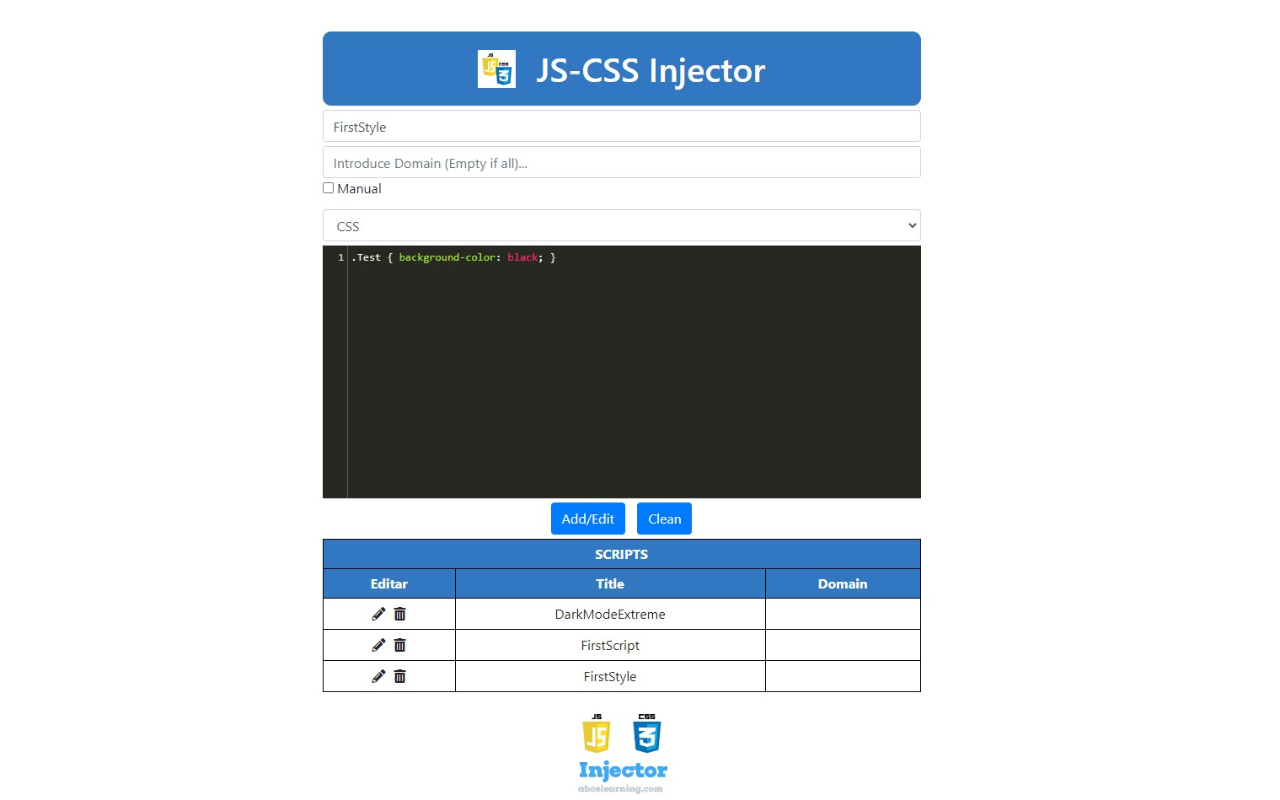 ABC JS-CSS Injector Preview image 7