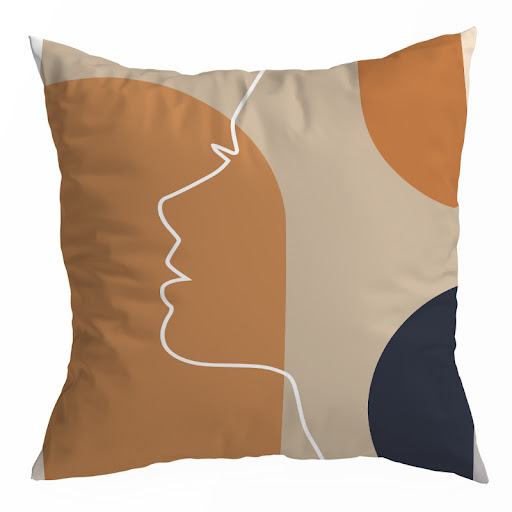 Title 6, Nordic Orange Geometric Throw Pillow Cover, Abs...