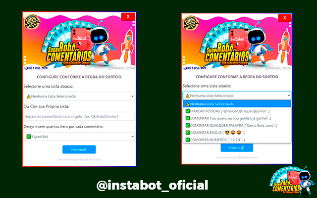 INSTABOT - Super Robô de Comentários OFICIAL