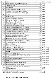 6 Ballygunge Place Take Away menu 1