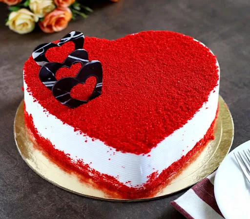 Red Velvet Cake Heart Shape Cake [500 Grams]