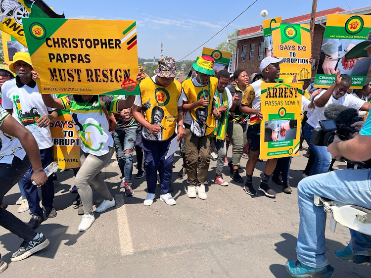 At the ANCYL march in Howick on Thursday, some posters called for the arrest of a person called Passas.