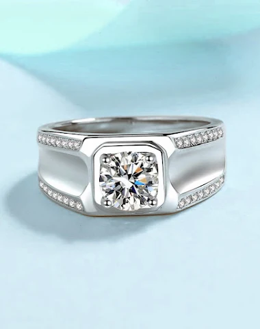 Moissanite Ring Men's S925 Sterling - 3