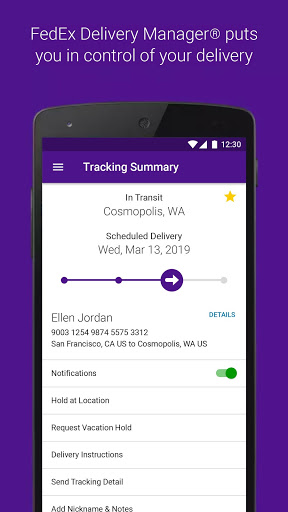 Screenshot FedEx Mobile
