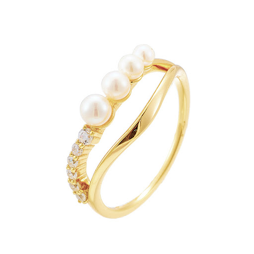 Title 1, Natural Freshwater Pearl Double Layer Ring. Ele...