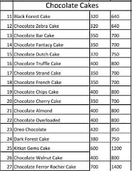 Chocolate Delight Cake Shop menu 2