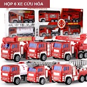 Set 6 Mô Hình Xe Cứu Hỏa Cỡ Lớn Cao Cấp Cho Bé, Xe Đồ Chơi Cứu Hoả, Xe Thang, Xe Bồn Cứu Hoả, Xe Xịt Nước, Đồ Chơi Ô Tô