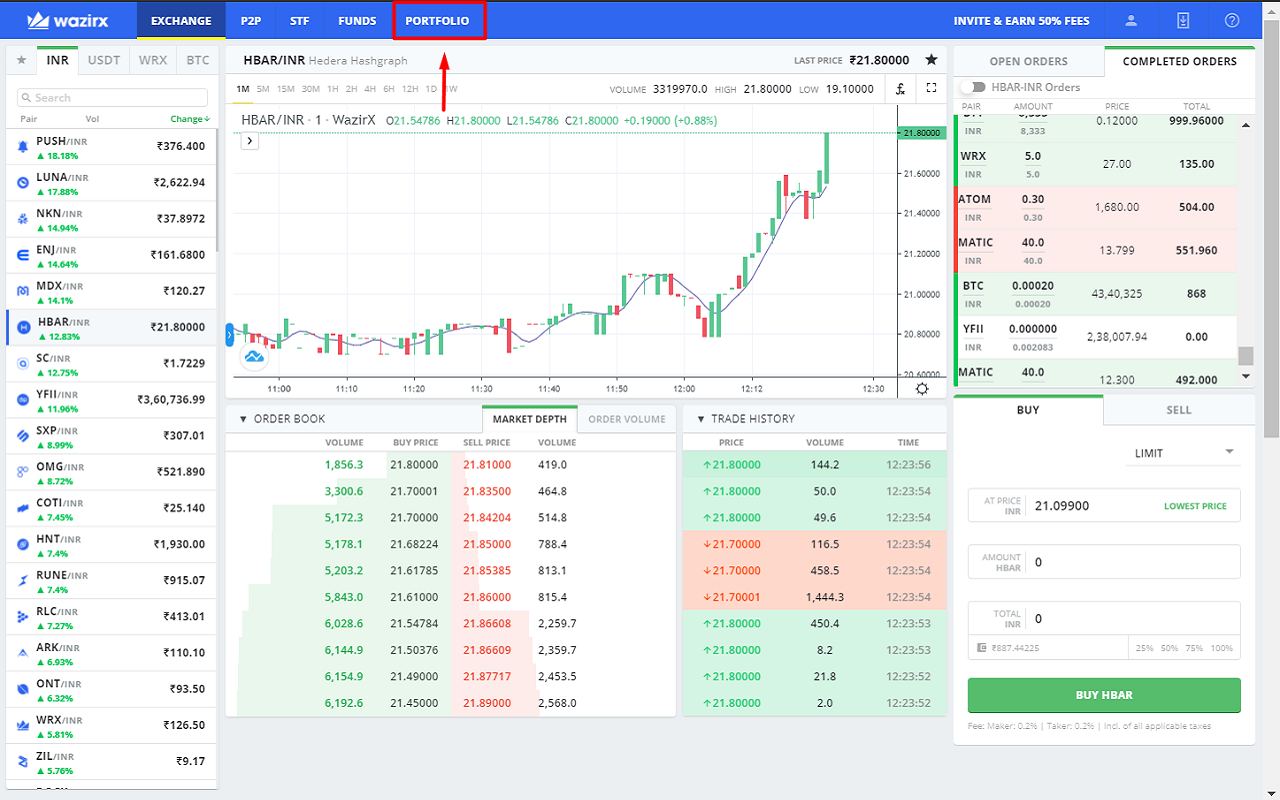 WazirX Porfolio Manager Preview image 1