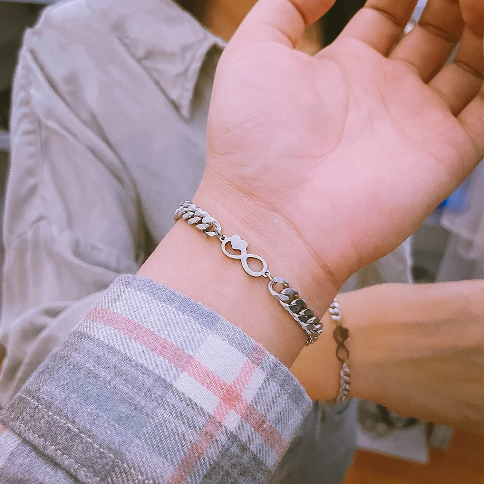 RVS hartvormige armband voor geliefden, een duurzaam symbool van liefde en verbinding, ideaal voor koppels, stijlvol en duurzaam.