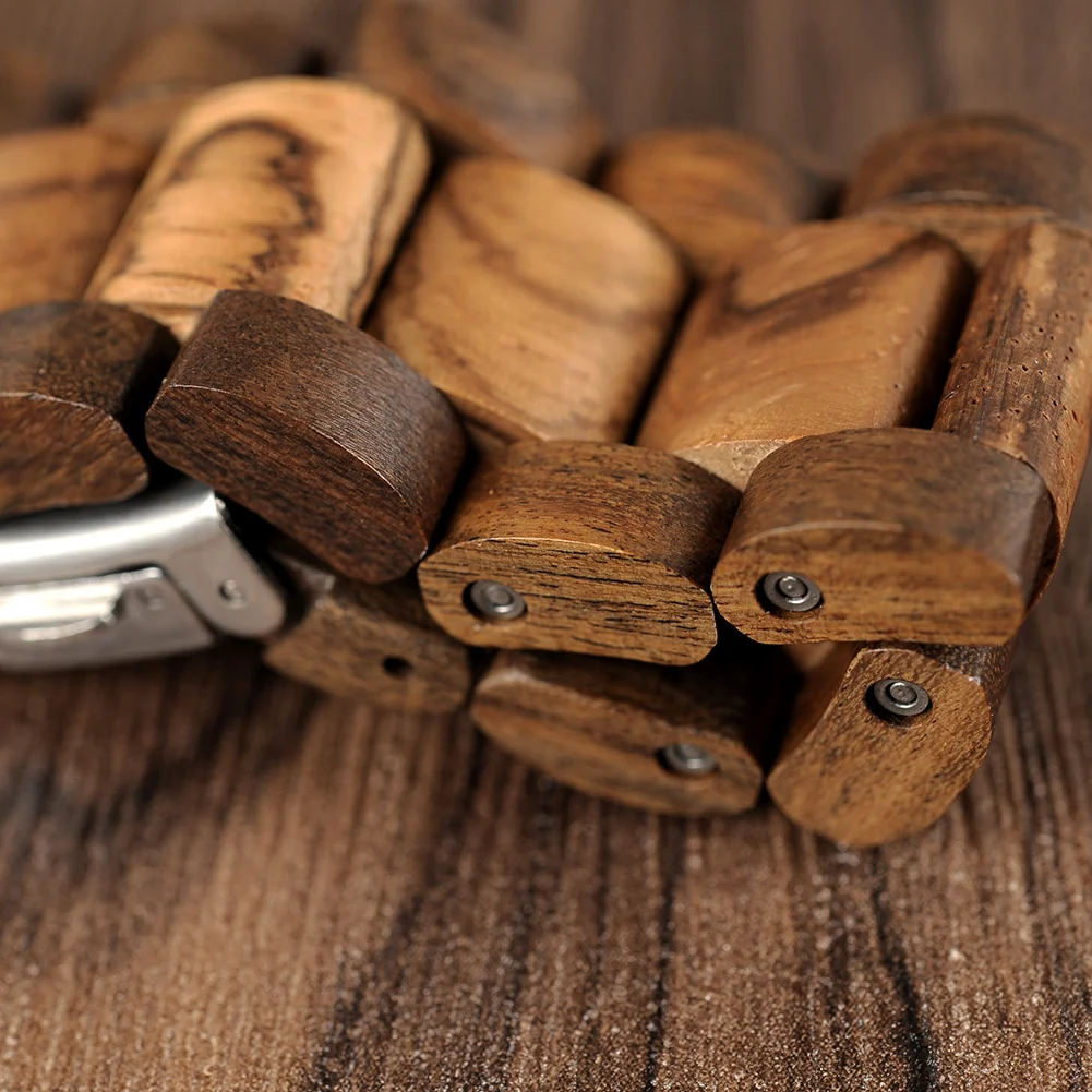 Title 9, Inter-Wood Quartz Ahşap Erkek Kol Saati. Doğal ...