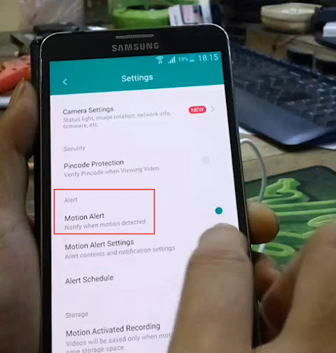 Vị trí bật Motion Alert trong cài đặt Camera giám sát Xiaomi