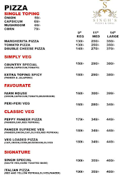 Singh's Pizza's & Grill menu 1