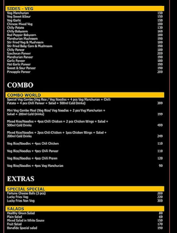 Bonafide menu 