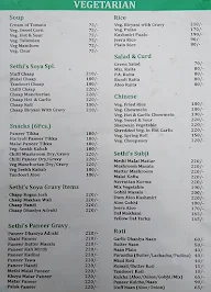 Sethi's Food menu 1