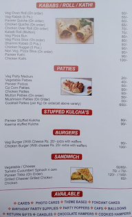 Rainbows menu 1