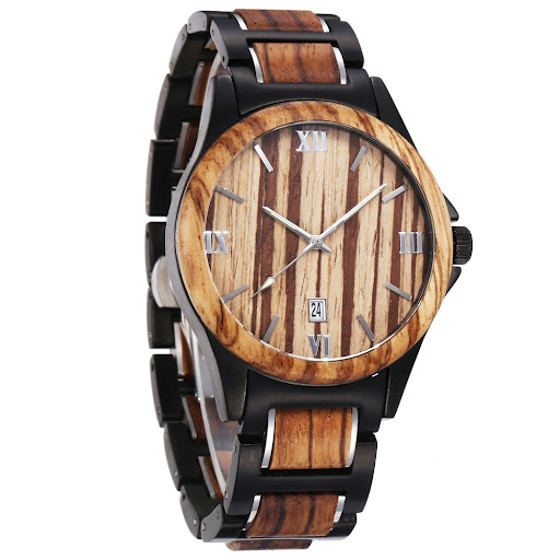 Title 7, Men Quartz Sandalwood Watch Black Stylish and n...