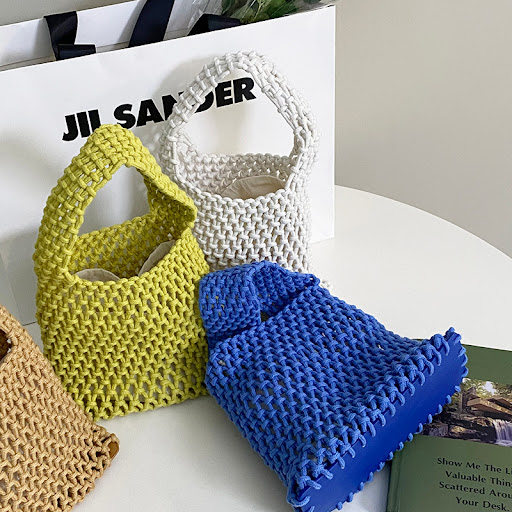 Title 9, Handwoven Fashion Versatile Mesh Beach Bag perf...