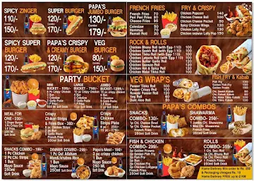 Papa Wraps-Shawarma And Roll Factory menu 