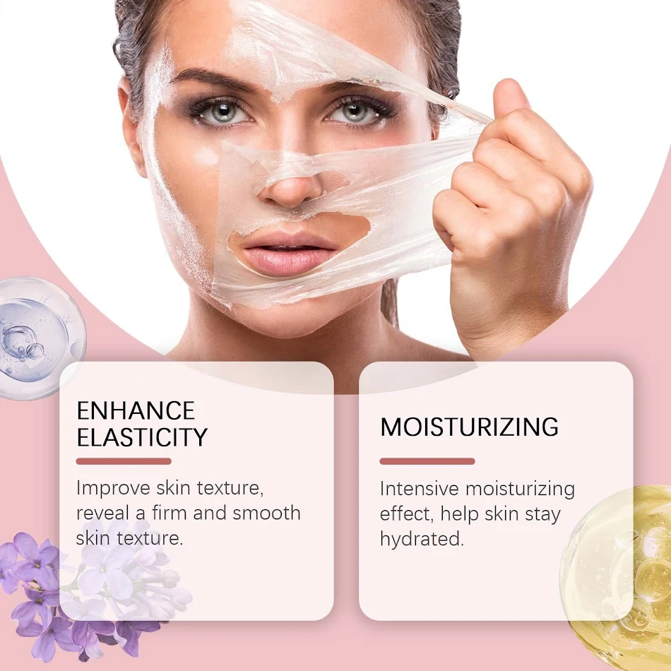Masque Déchirant au Collagène Hydratant Doux Atténue les rides, hydrate et améliore l'élasticité pour une peau radieuse et visiblement plus jeune.