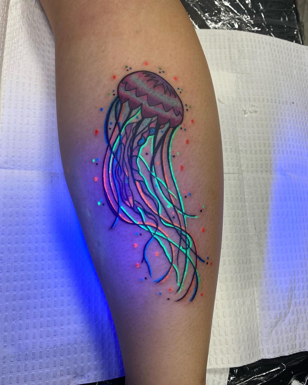 Glittery Jellyfish Tattoo