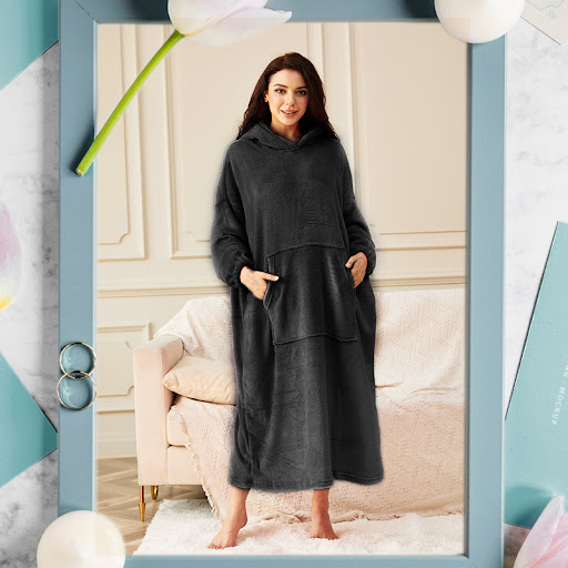 Title 1, Womens Flannel Long Hooded Bathrobe