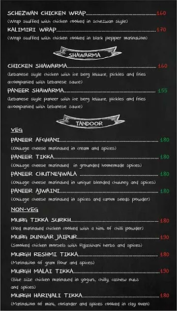 Tony's Street Style Gourmet menu 