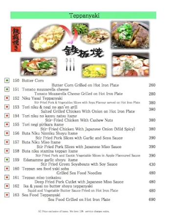 Ichizen menu 