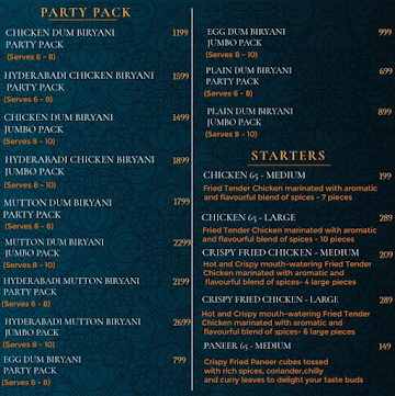 Jannath Tea House menu 