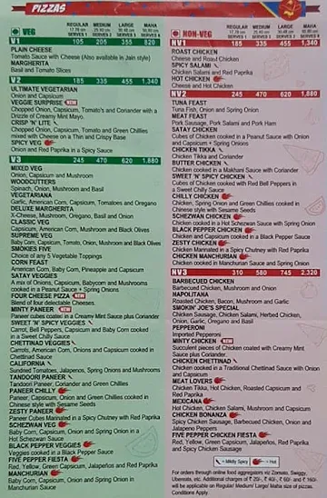 Smokin' Joe's menu 