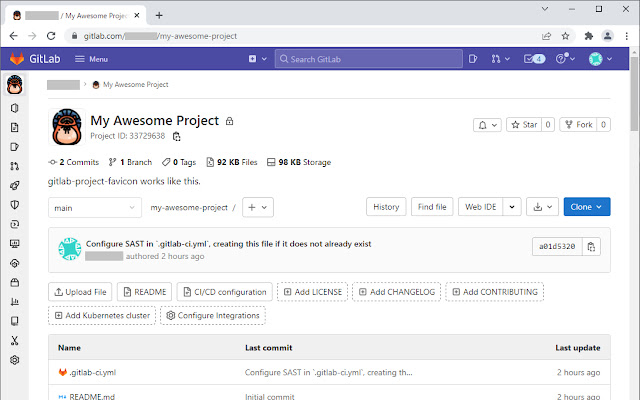 GitLab-Project-Favicon chrome extension