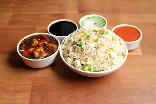 Chicken Manchurian Rice With Gravy