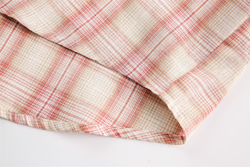 Title 3, Irregular Pocket Personality Design Loose Plaid...