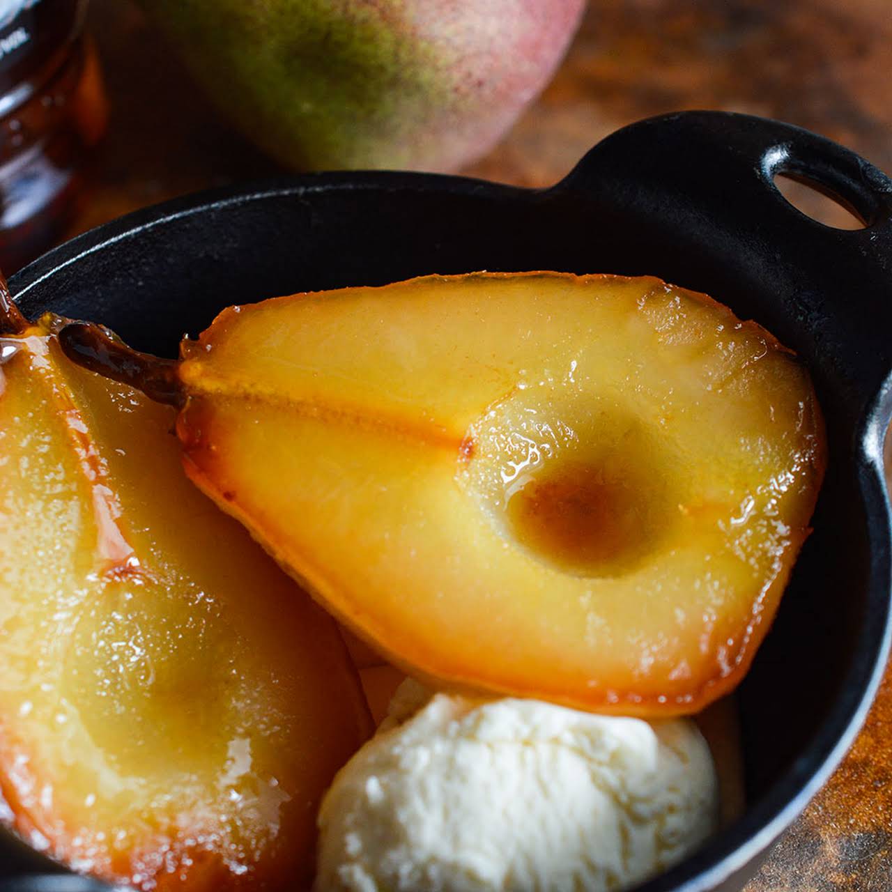 Tuaca and Cider Roasted Pears