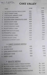 Cake Valley menu 1