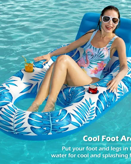 Floating Water Hammock Recliner Foldable Inflatable Swimm... - 2