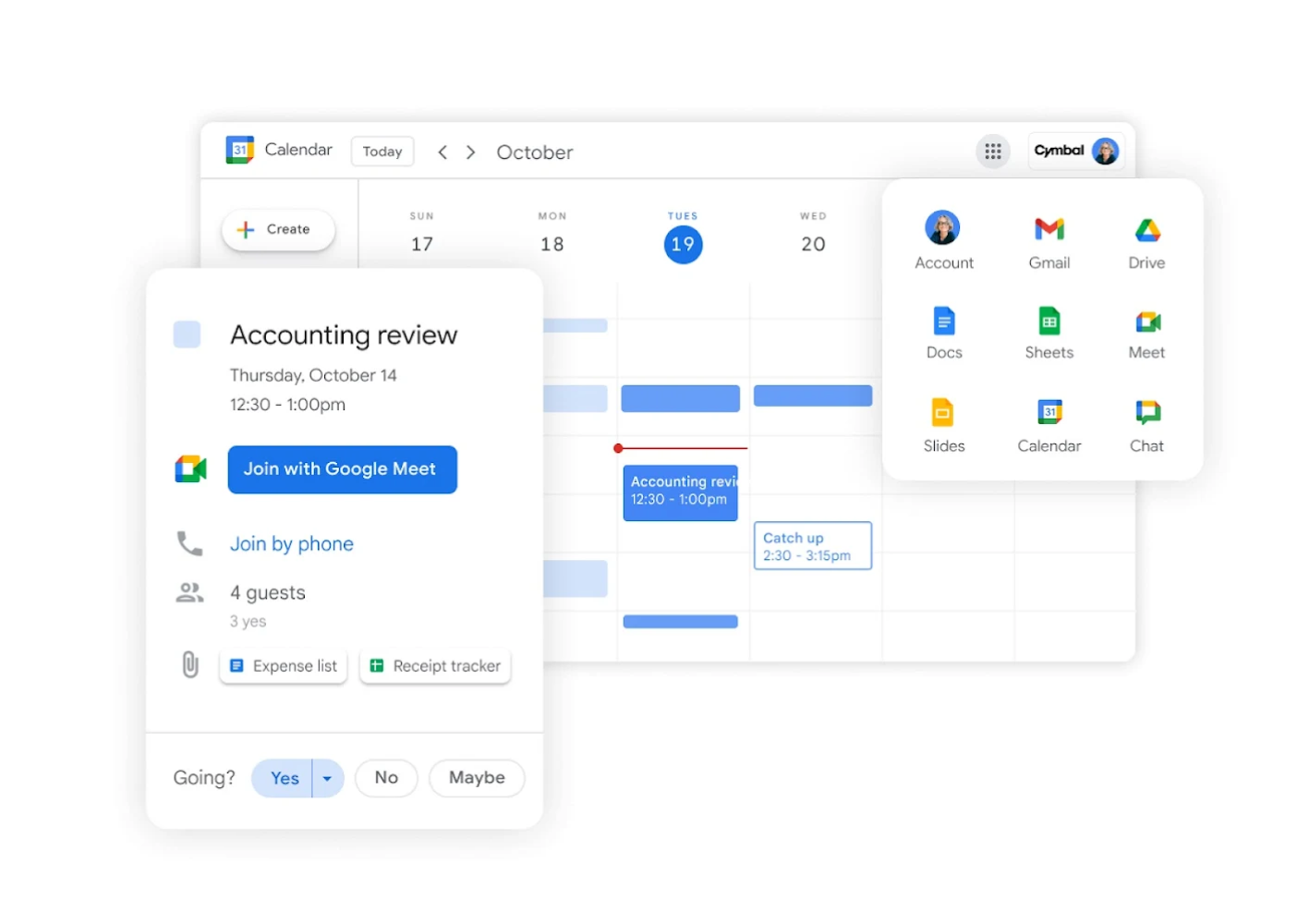 Google Workspace incluye Meet, Chat, Drive, Documentos, Hojas de cálculo y Presentaciones en una única suscripción. 