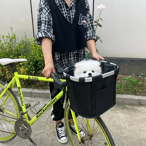 Pet Bicycle Bag Carrier Fold Bike Basket Seat Holder Cat Dog Backpack Travel Puppy Transport Small Breathable Front Shou
