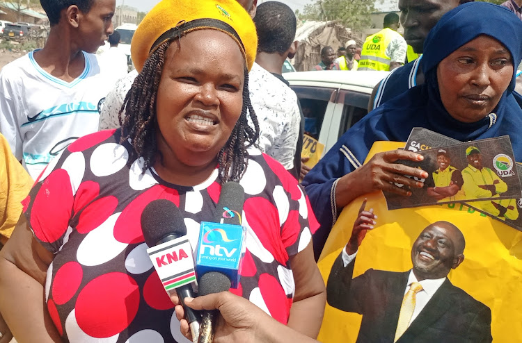 Dorcas Wangechi a Ruto supporter speaking in Garissa as celebrated his win.