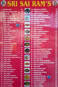 Sri Sai Ram's menu 3