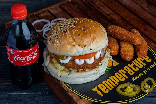 Chicken Burger + Chicken Finger (4Pcs) + Select Your Drink