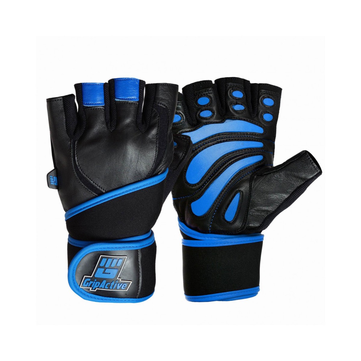 Grip Active Black And Blue Half Finger Gym Gloves