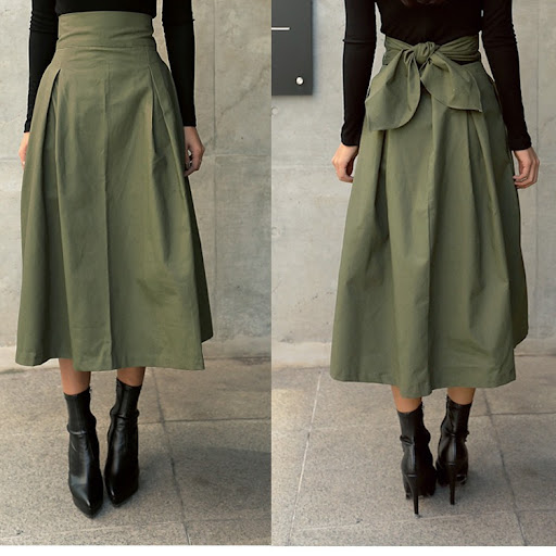 Title 5, A-line Umbrella Long Skirt with Super Fire Bow,...