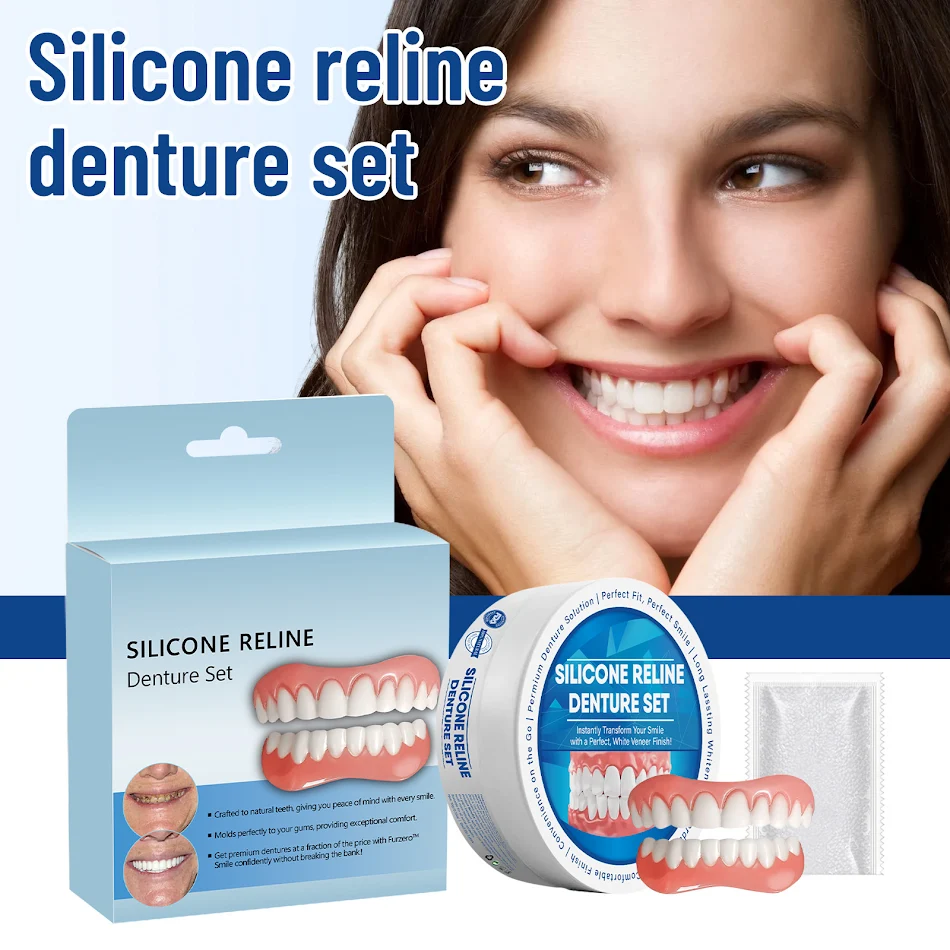 Relien Silicone Denture Modification Kit for a comfortable, custom fit. Improves retention and stability for everyday de