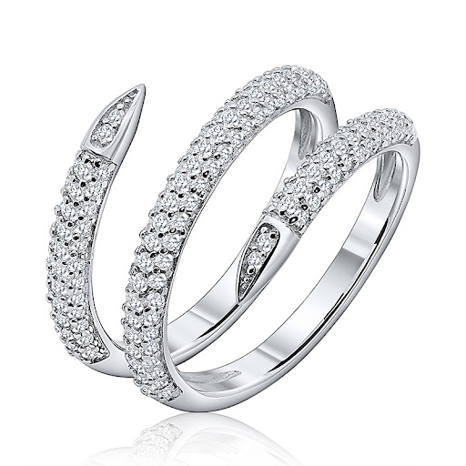 Title 6, Animal Paw Silver Zircon Ring, a unique and sty...