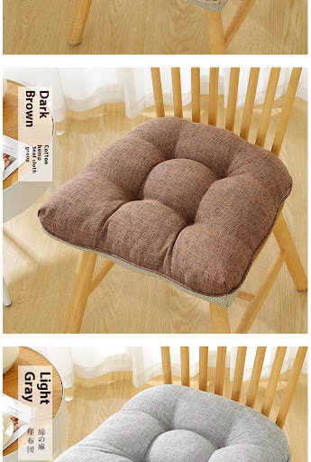 Title 8, Cotton and Linen Chair Cushion Thickened Non-sl...