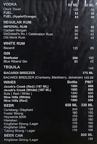 Deluxe Bar menu 1