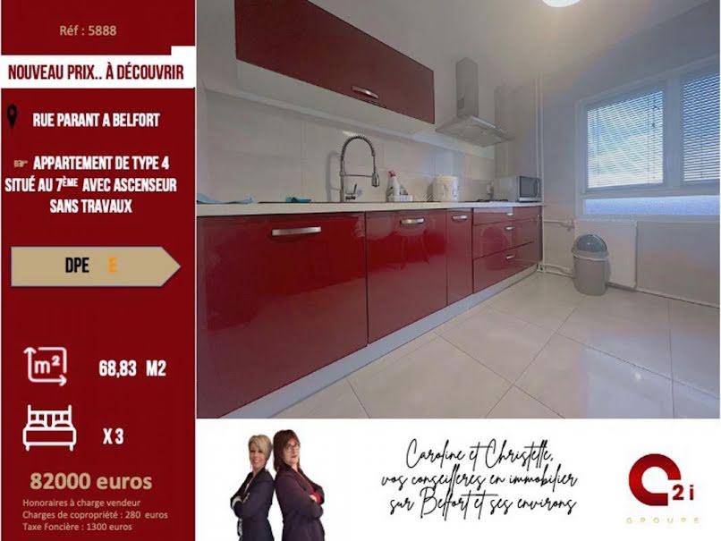 Vente appartement 4 pièces 76 m² à Belfort (90000), 82 000 €