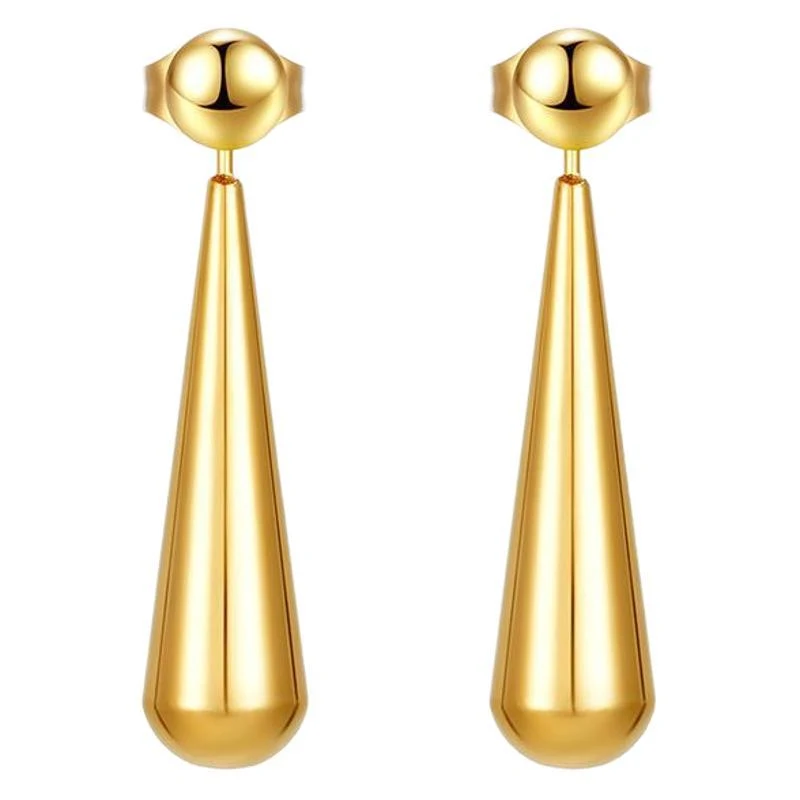 Pendientes largos minimalistas con forma de gota de agua, estilo doble uso. Elegancia versátil para cualquier ocasión, fáciles de combinar y sofisticados.