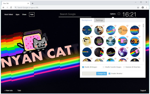 Doge & Nyan Cat Wallpapers Custom NewTab